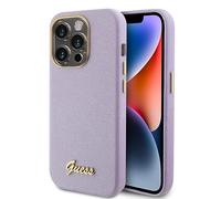 CG MOBILE Guess GUHCP15XPGMCSL Custodia rigida per iPhone 15 Pro Max 6,7 pollici viola brillante con scritta lucida