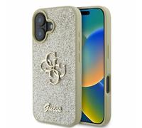 CG Mobile Guess GUHCP16SHG4SGD - Custodia rigida rigida per iPhone 16 6,1", con glitter, colore: Oro