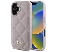 CG MOBILE Guess GUHCP16SPSQSQSP - Custodia rigida per iPhone 16 da 6,1", con logo in metallo, colore: Rosa