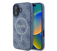 CG Mobile Guess GUHMP16MG4GFRB - Custodia rigida per iPhone 16 Plus 6,7", con anello 4G, con logo classico, colore: Blu