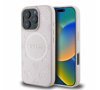 CG Mobile Guess GUHMP16XPSAPSMEP - Custodia rigida per iPhone 16 Pro Max 6.9", con logo Saffiano Peony Classic