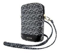 Guess Borsa a tracolla GCube con zip e righe – Borsa per telefono – Nero