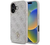 CG MOBILE Guess HC PU 4G Small 4G and Classic Custodia per iPhone 16 compatibile con MagSafe Rosa