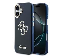 CG MOBILE Guess IML 4G Script Metal Logo - Custodia per iPhone 17, blu