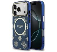 CG MOBILE Guess IML Peony Dot Compatibile con MagSafe Custodia per iPhone 17 Pro (Blu)