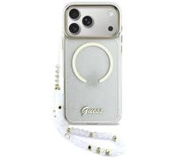 CG MOBILE Guess IML - Tracolla glitterata compatibile con MagSafe per iPhone 17 Pro Max (trasparente)