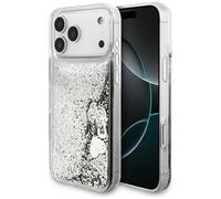 CG MOBILE Guess Liquid Glitter Charms Custodia per iPhone 17 Pro (Argento) Glitter Charms Cover per iPhone 17 Pro Max (Argento)