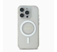 CG MOBILE Guess Magsafe IML - Custodia rigida con strass per iPhone 16 Pro Max, colore: bianco
