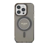 Custodia Guess IML con strass e MagSafe - iPhone 16 Pro Max, nero