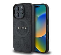CG Mobile Custodia rigida Guess MagSafe PU 4G con logo classico per iPhone 16 Pro Nero