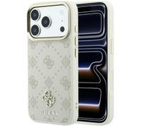 CG MOBILE Guess Peonia 4G Piccolo Logo Compatibile con MagSafe Custodia per iPhone 18 Pro Max / 17 Pro Max (Beige)