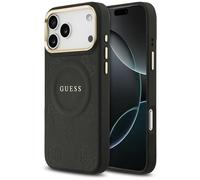 CG MOBILE Guess Peony Hot Stamp compatibile con MagSafe Custodia per iPhone 17 Pro Max (Nero)