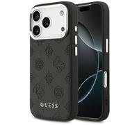 CG MOBILE Guess Peony Hot Stamp Script compatibile con MagSafe Custodia per iPhone 17 Pro (Nero)