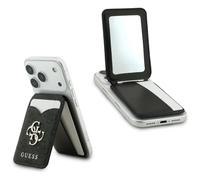 CG MOBILE Guess PU 4G Supporto magnetico per carte - Funzione stand / specchio incluso, Nero , 11,9 cm, Elegante