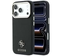 CG MOBILE Guess Saffiano - Custodia con logo piccolo 4G e classico compatibile con MagSafe per iPhone 18 Pro Max / 17 Pro Max (nero)