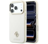 CG MOBILE Guess Saffiano - Custodia con logo piccolo 4G e classico compatibile con MagSafe per iPhone 18 Pro Max / 17 Pro Max (beige)