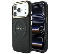 CG MOBILE Guess Saffiano Peonia & Anello Compatibile con MagSafe Custodia per iPhone 18 Pro Max / 17 Pro Max (Nero)