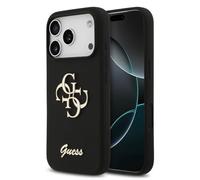 CG MOBILE Guess Silicone Grande 4G Script Custodia per iPhone 17 Pro Max (Nero)
