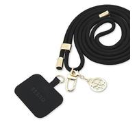 CG MOBILE Guess, tracolla rimovibile con cordino e ciondolo 4G (oro e nero)