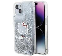 Custodia Hello Kitty Liquid Glitter Charms, Argento - iPhone 15