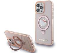 CG MOBILE Hello Kitty HKHMP15XHRSGEP Custodia Rigida per iPhone 15 PRO Max 6,7, con Anello con Glitter e Logo Electrop