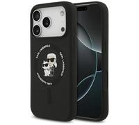 CG MOBILE Karl Lagerfeld - Anello in silicone "Karl & Choupette", compatibile con custodia MagSafe per iPhone 17 Pro Max, colore: Nero