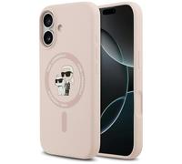 CG MOBILE Karl Lagerfeld - Anello in silicone "Karl & Choupette", compatibile con custodia MagSafe per iPhone 17 (rosa)