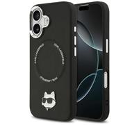 CG MOBILE Karl Lagerfeld Choupette Pin compatibile con MagSafe Custodia per iPhone 17 (Nero)