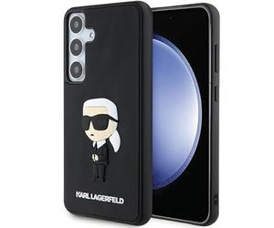 CG MOBILE Karl Lagerfeld Custodia con Cover Posteriore per Samsung Galaxy S24 in Gomma 3D Iconic Nero (S921-Galaxy S24)