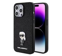 CG MOBILE Karl Lagerfeld - Custodia Fissa Glitterata per iPhone 15 PRO Max (Nero)