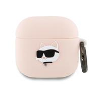 CG Mobile Karl Lagerfeld - Custodia in silicone Choupette Head 3D per AirPods 4 (rosa)