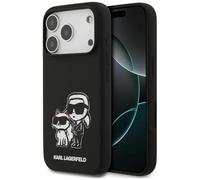 CG MOBILE Karl Lagerfeld - Custodia in silicone con schizzo K&C e logo, compatibile con MagSafe Custodia per iPhone 17 Pro, colore: Nero
