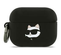 CG Mobile Karl Lagerfeld - Custodia in silicone con testa Chaupette per AirPods Pro 3, colore: Nero