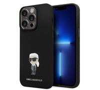 Custodia Karl Lagerfeld in silicone Ikonik Metal Pin, nera - iPhone 15 Pro