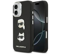 CG MOBILE Karl Lagerfeld FW Grained Karl & Choupette - Custodia per iPhone 17, colore: Nero