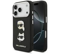 CG MOBILE Karl Lagerfeld FW Grained Karl & Choupette - Custodia per iPhone 17 Pro, colore: Nero