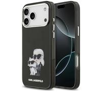 CG MOBILE Karl Lagerfeld IML Aquarelle Karl & Choupette & Logo compatibile con custodia MagSafe per iPhone 17 Pro Max (nero)