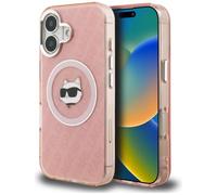 CG MOBILE Karl Lagerfeld IML Choupette Head Logo compatibile con MagSafe custodia per iPhone 16 (rosa)