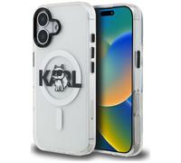 CG MOBILE Karl Lagerfeld IML Choupette Logo schizzo compatibile con custodia MagSafe per iPhone 16 (trasparente)