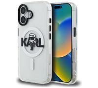 CG MOBILE Karl Lagerfeld IML Karl Skizze Logo compatibile con MagSafe custodia per iPhone 16 (trasparente)