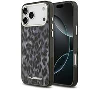 CG MOBILE Karl Lagerfeld IML Leopardo Cover compatibile con MagSafe per iPhone 17 Pro Max (nero)