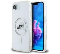 CG MOBILE Karl Lagerfeld IML Metal Karl & Choupette Heads compatibile con MagSafe Custodia per iPhone 16e (bianco)