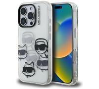 CG MOBILE Karl Lagerfeld IML Multi K&C Head Pattern - Custodia per iPhone 16 Pro Max, trasparente