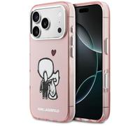 CG MOBILE Karl Lagerfeld Karl & Choupette - Cover posteriore compatibile con MagSafe per iPhone 17 Pro Max (Rosa)