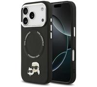 CG MOBILE Karl Lagerfeld Karl & Choupette Pins compatibile con custodia MagSafe per iPhone 17 Pro (nero)