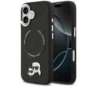 CG MOBILE Karl Lagerfeld Karl & Choupette Pins Compatibile con MagSafe Custodia per iPhone 17 (Nero)