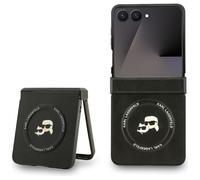 CG MOBILE Karl Lagerfeld Karl & Choupette Pins Compatibile con MagSafe Custodia per Samsung Galaxy Z Flip7 (Nero)
