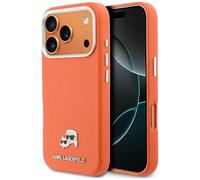 CG MOBILE Karl Lagerfeld Karl & Choupette Saffiano compatibile con custodia MagSafe per iPhone 17 Pro Max (arancione)