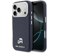 CG MOBILE Karl Lagerfeld Karl & Choupette Saffiano compatibile con custodia MagSafe per iPhone 17 Pro (blu)