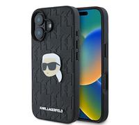 CG MOBILE Karl Lagerfeld KLHCP16SPGKLKIPK - Cover per iPhone 16 6.1", colore: Nero